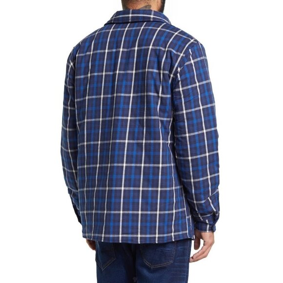 Slate & Stone Mens Blue Plaid Quilted Lightweight Snap Shirt Jacket Sz M New - Picture 2 of 9